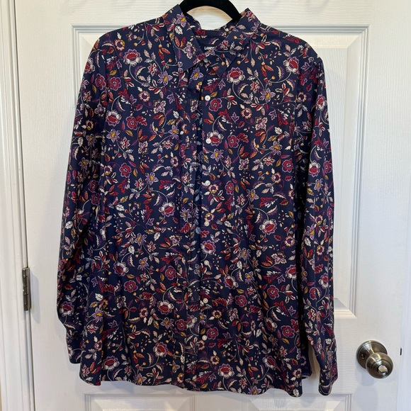 Lands end multicolor paisley button down 18 Tall - Picture 1 of 4
